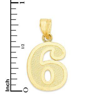 The Golden Bazaar | Jewelry | K Gold Number 6 Pendant Lucky Number ...